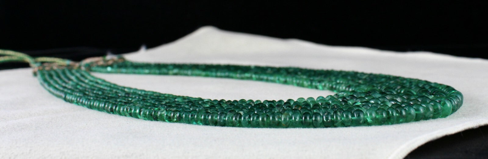 Certified Natural Emerald Beads 495 Ct Round Gemstone Party Necklace