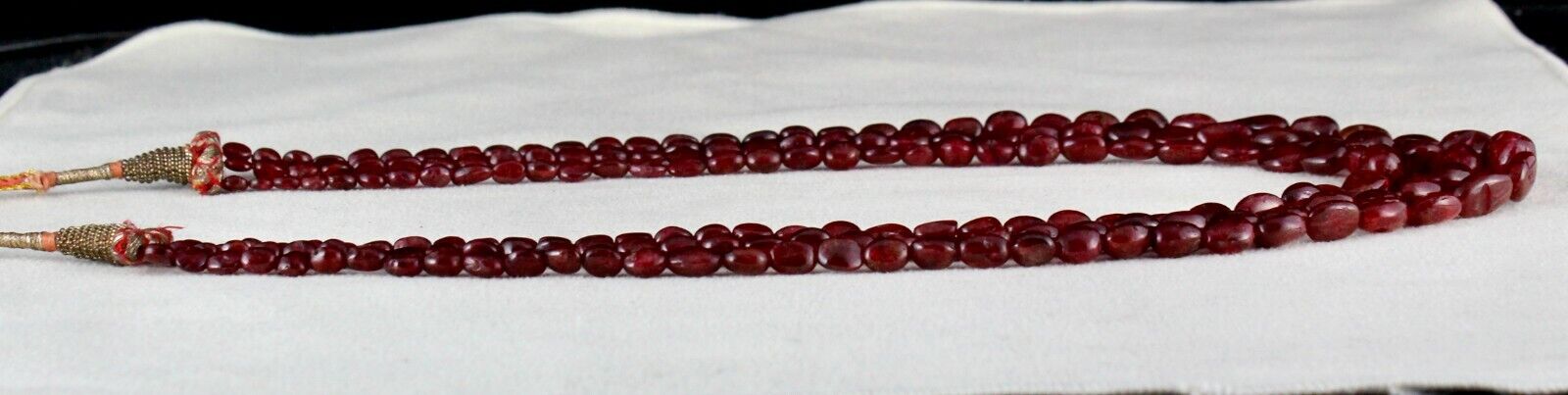 Natural Red Spinel Beaded Necklace 3 Line 313 Carats Gemstone Precious String