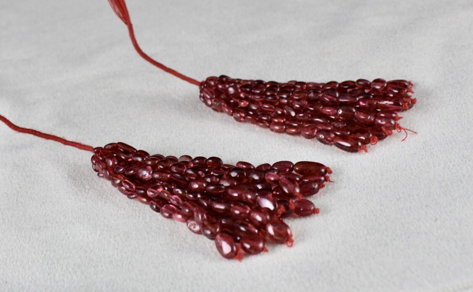 NATURAL CERTIFIED SPINEL BEADS TASSEL LONG 154 CARATS DESIGNING GEMSTONE EARRING