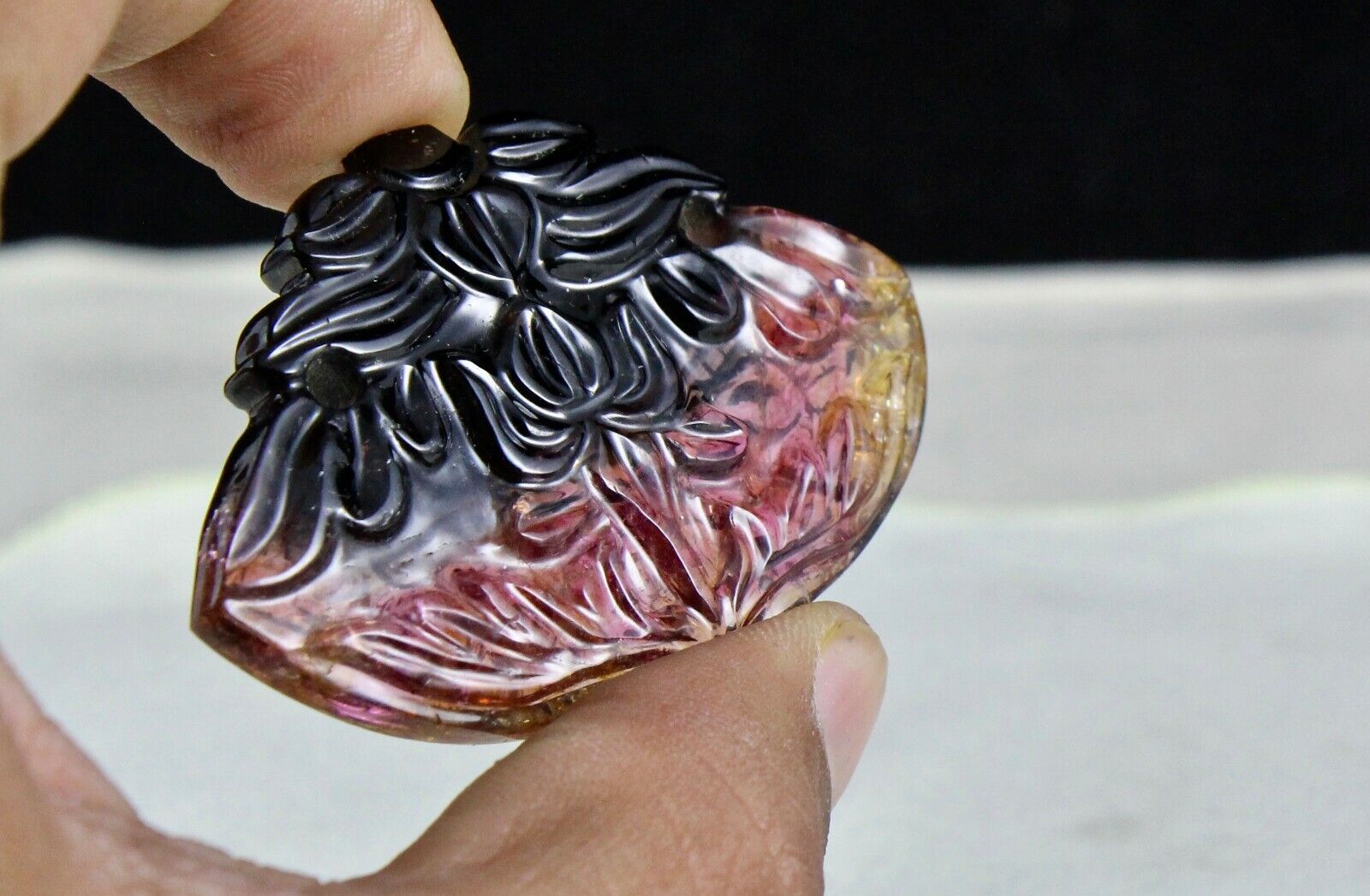 RARE NATURAL MULTI BI TOURMALINE CARVED 4 PCS 189.30 CARATS GEMSTONE DESIGN SET