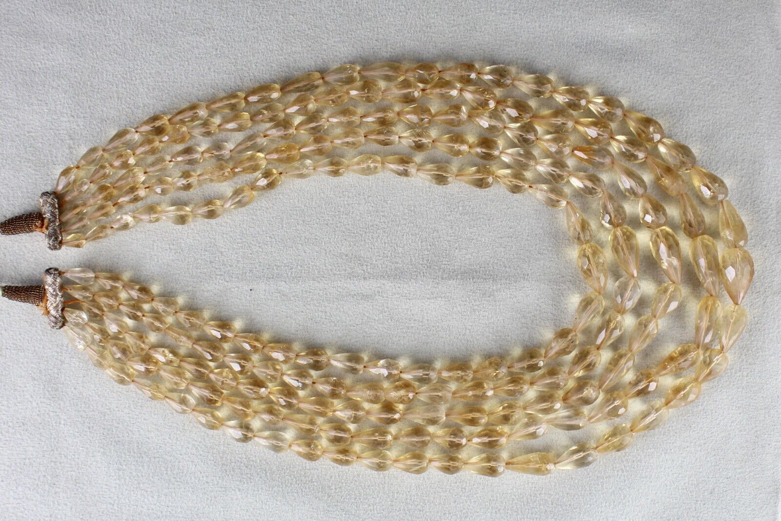 Natural Yellow Citrine Beads Faceted Drops 5 L 787 Ct Gemstone Designer Necklace
