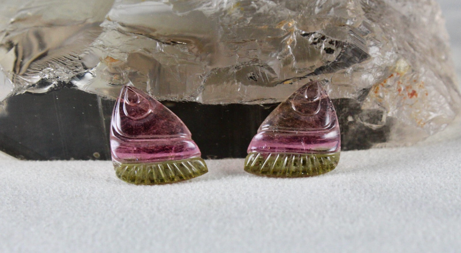 Certified Natural Multi Colour Tourmaline 34.07 Ct Gemstone Pendant Earring