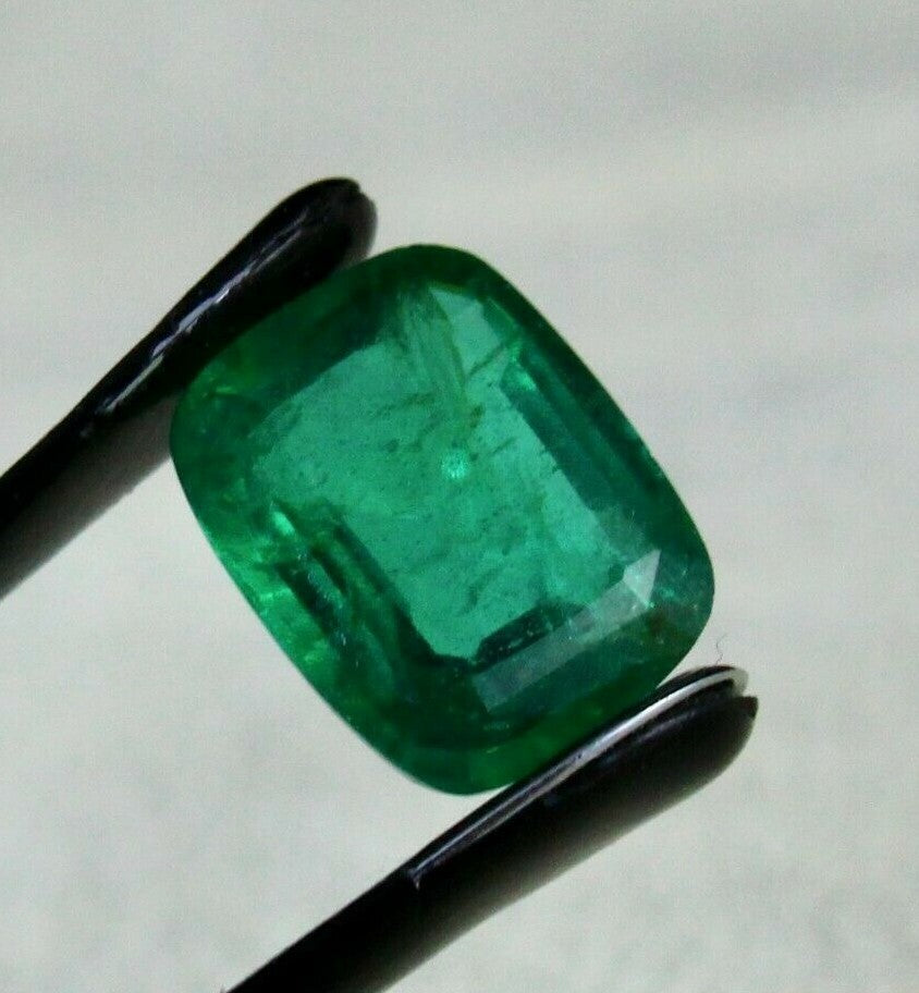 Certified Natural Zambian Emerald 3.01 Ct Cushion Cut Gemstone For Ring Pendant