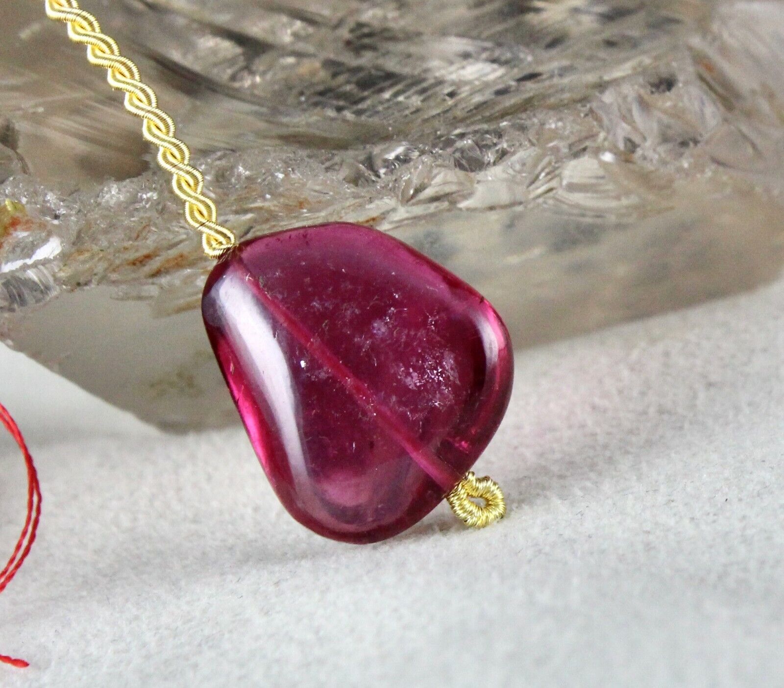 Natural Pink Tourmaline Rubellite Bead Hanging 19.50 Cts Gemstone Pendant Design