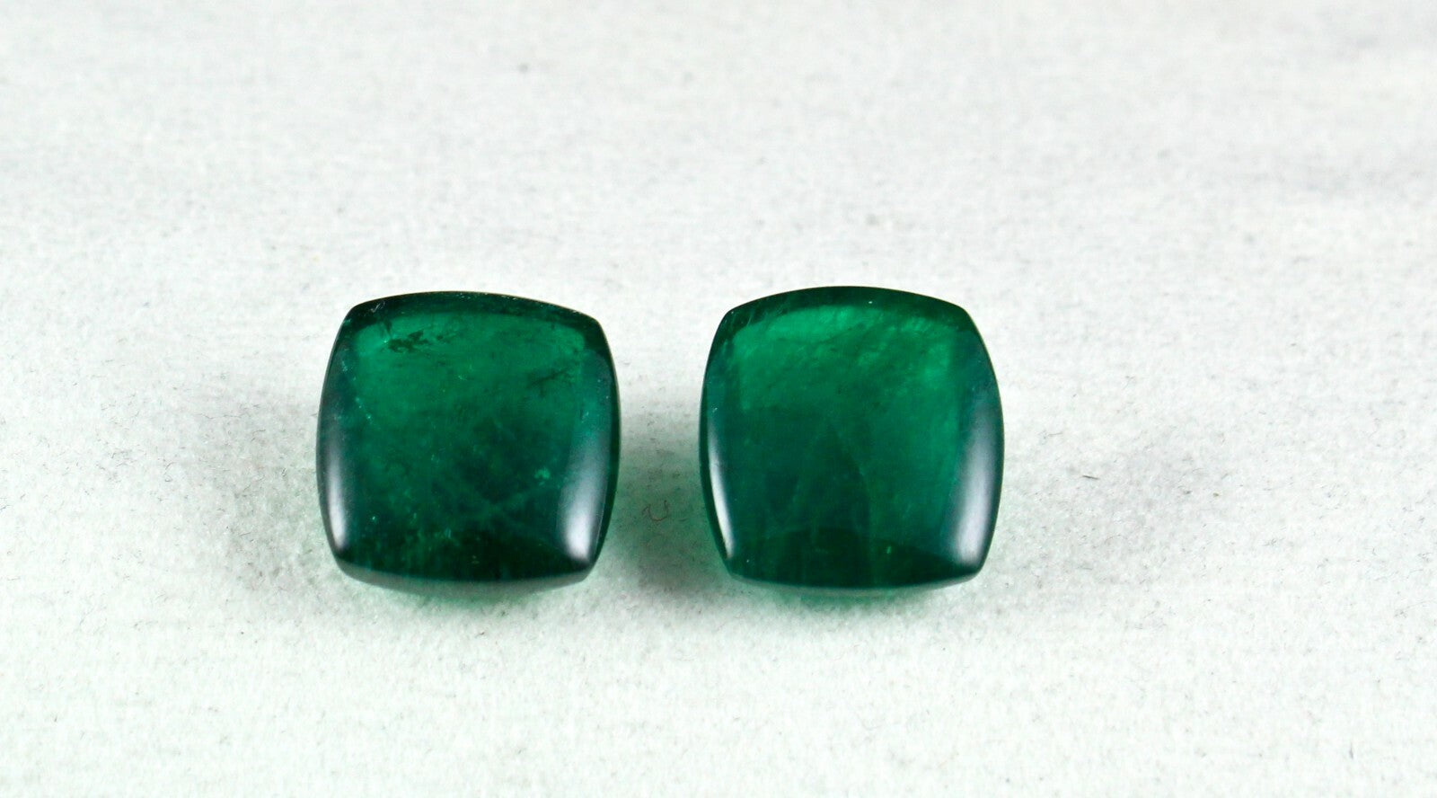 Natural Zambian Emerald 44.51 Ct Sugarloaf Cabochon Earring Certified 18x16 Mm