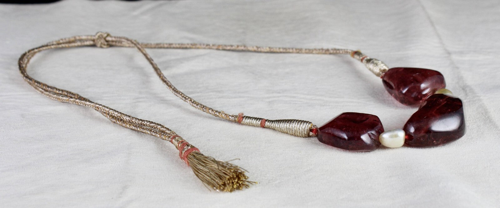 Certified Antique Natural Tourmaline 220 Ct & Pearl Beads Unique Choker Necklace