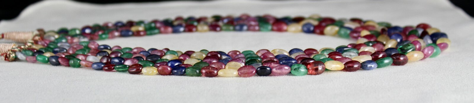 Certified 853 Ct Natural Emerald Ruby Sapphire Hessonite Spinel Necklace
