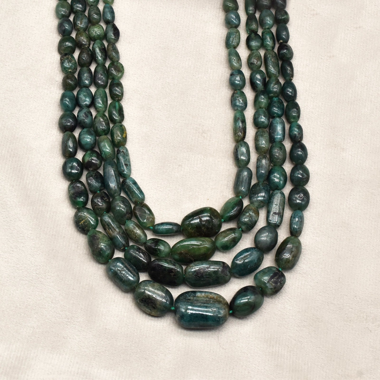 Certified Antique Necklace 4 L 804 Ct Natural Emerald Beads Vintage Gemstone