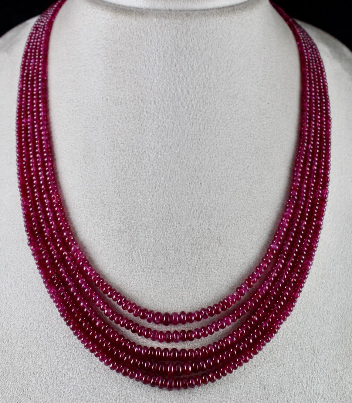 Natural Glass Filled Certified RUBY Round Beads 5 L 466 Carats Gemstone Necklace