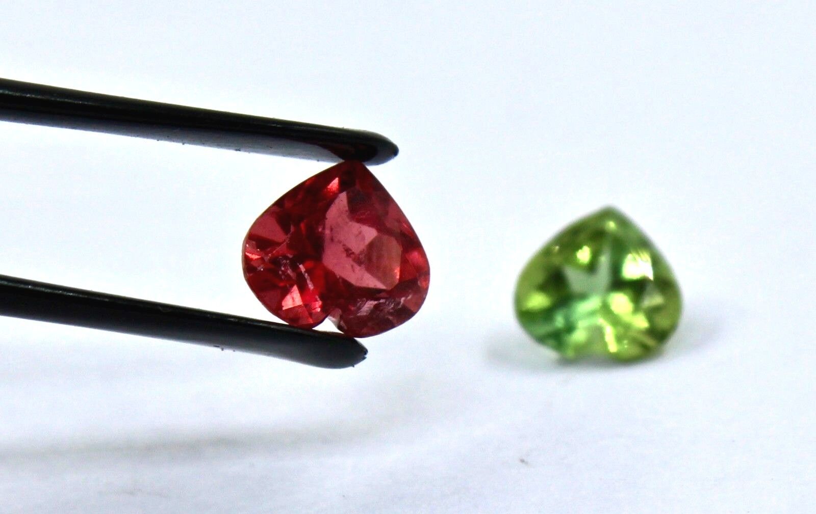 NATURAL MULTI PINK GREEN TOURMALINE HEART SHAPE 3.53 CARATS CUT GEMSTONE DESIGN