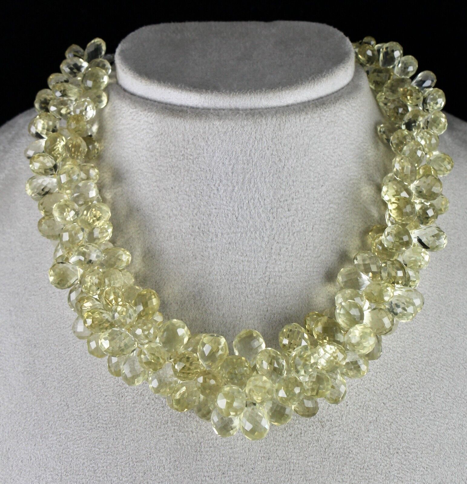 Natural Lemon Quartz Beads 2 L 1118 Ct Tear Drops Gemstone Finest Necklace