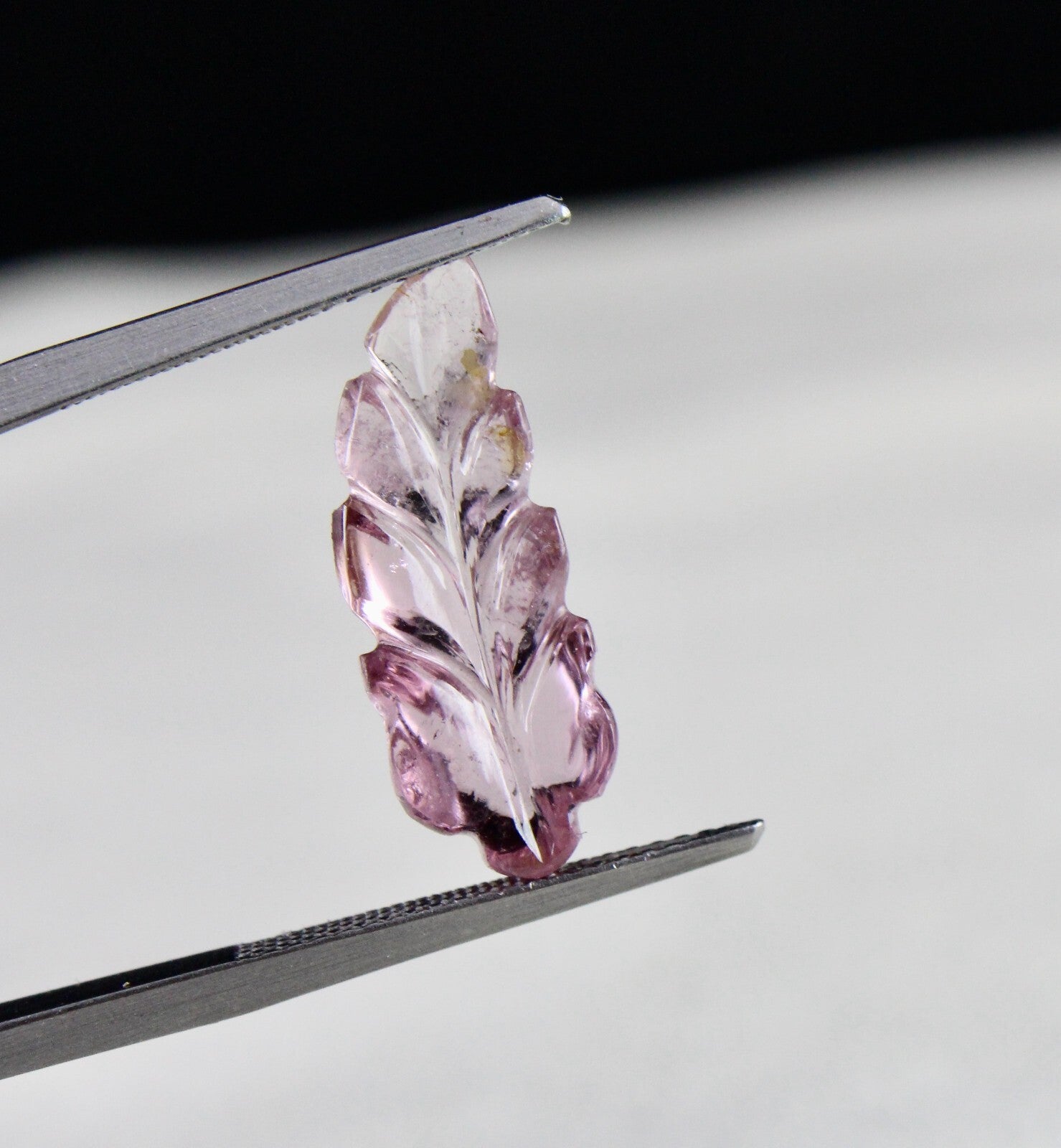Natural Pink Tourmaline 4.78 Ct Carved Leaf Gemstone For Pendant Ring Design