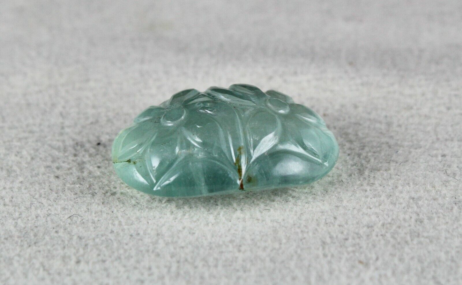 NATURAL BLUE AQUAMARINE CARVED OVAL 25.69 CTS GEMSTONE RING PENDANT DESIGNING