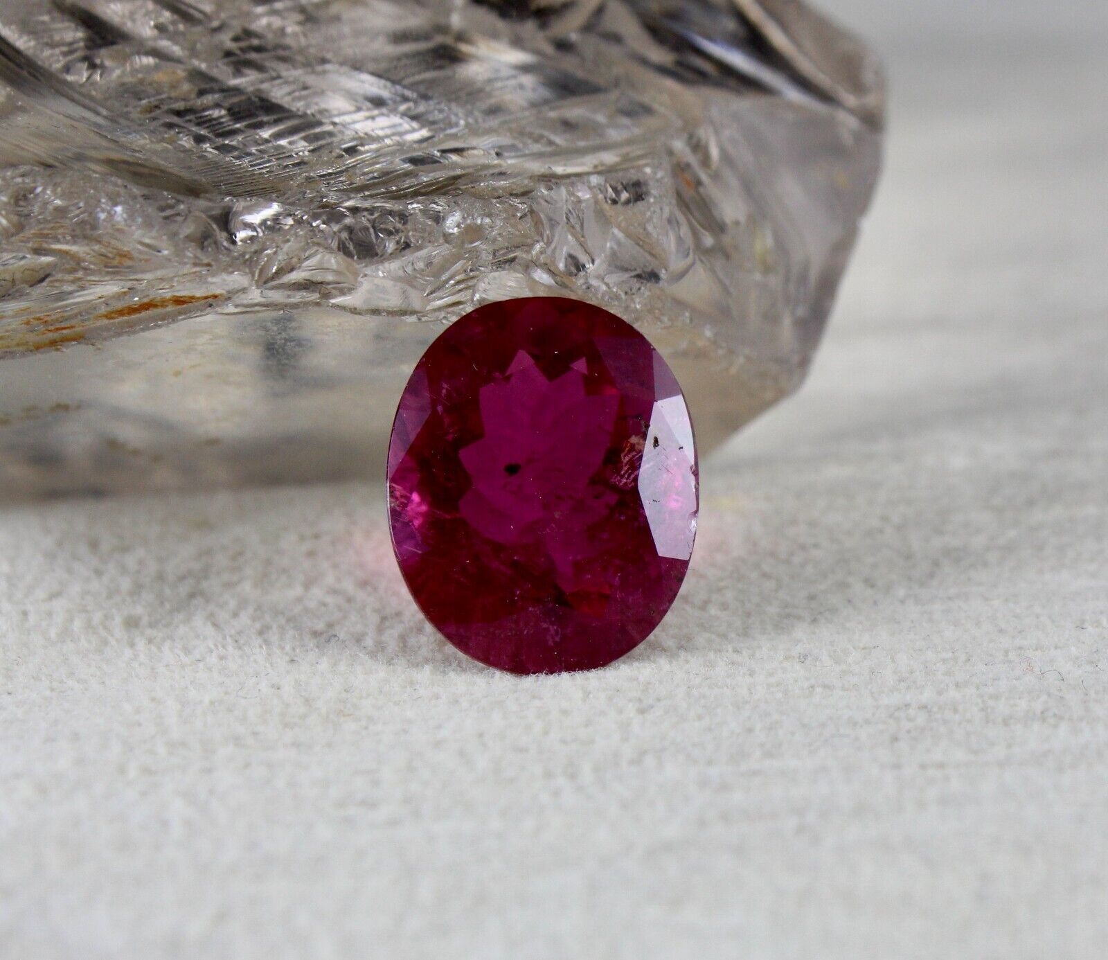 NATURAL PINK TOURMALINE RUBELLITE OVAL CUT 12.81 CARATS GEMSTONE RING PENDANT