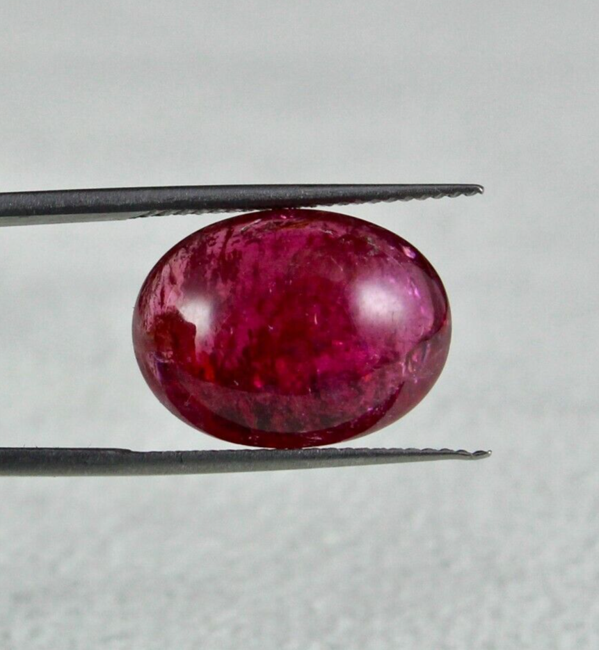 Natural Pink Tourmaline Rubellite 16x12mm Oval Cabochon 10.02 Ct Gemstone Ring