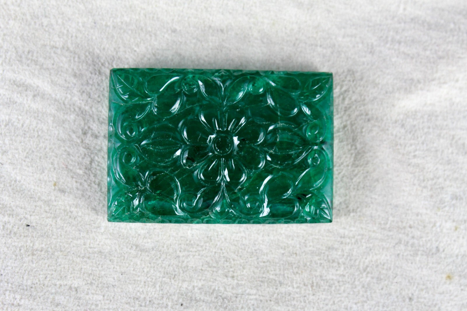 Certified Natural Zambian Emerald 76.67 Ct Rectangle Gemstone Pendant 26x38 Mm