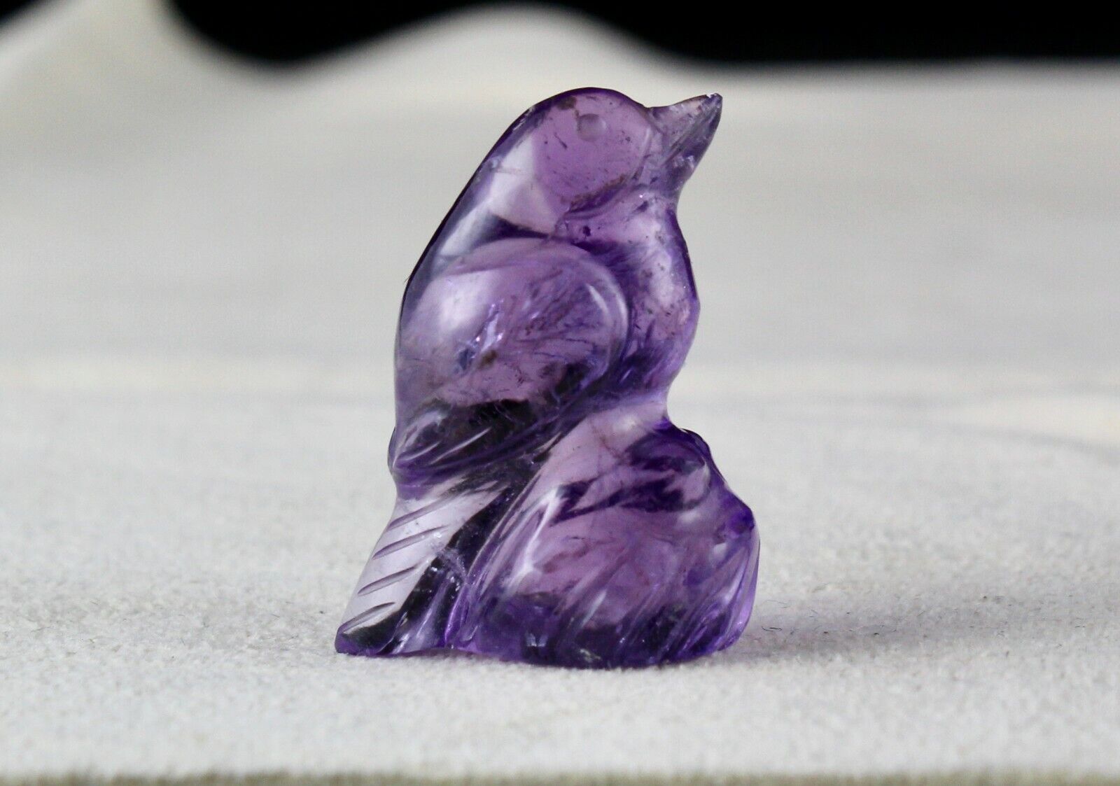 NATURAL BRAZILIAN AMETHYST 27 MM CARVED BIRD 39 CARATS GEMSTONE PENDANT DESIGN