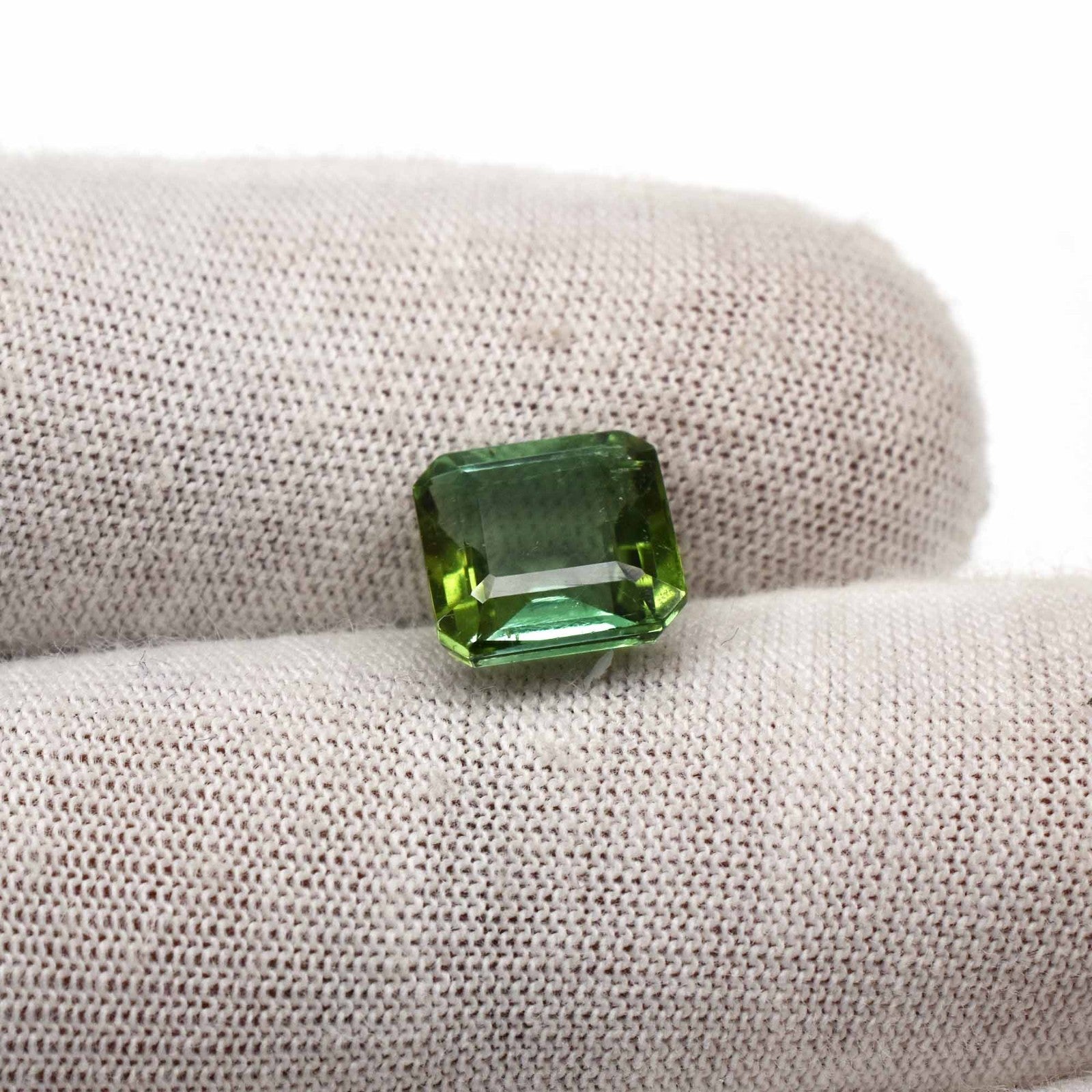 Certified Natural Green Tourmaline 3.39 Ct Octagon Cut Gemstone Ring Pendant