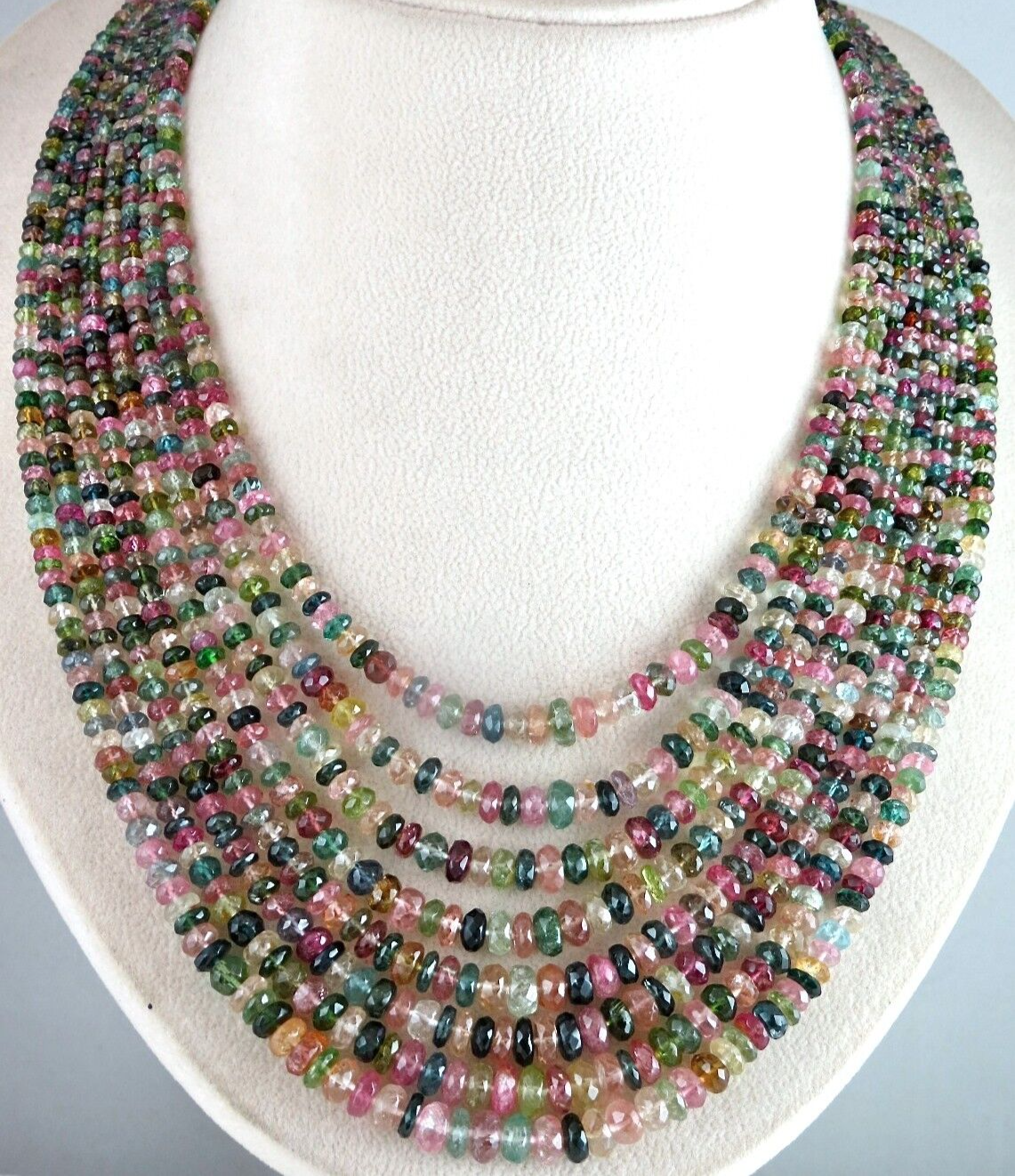 Certified Natural Multi Colour Tourmaline 756ct Round Beads Necklace