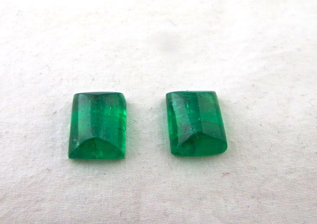 GTL CERTIFIED NATURAL ZAMBIA EMERALD CABOCHON 15.43 CARATS GEMSTONE PAIR EARRING