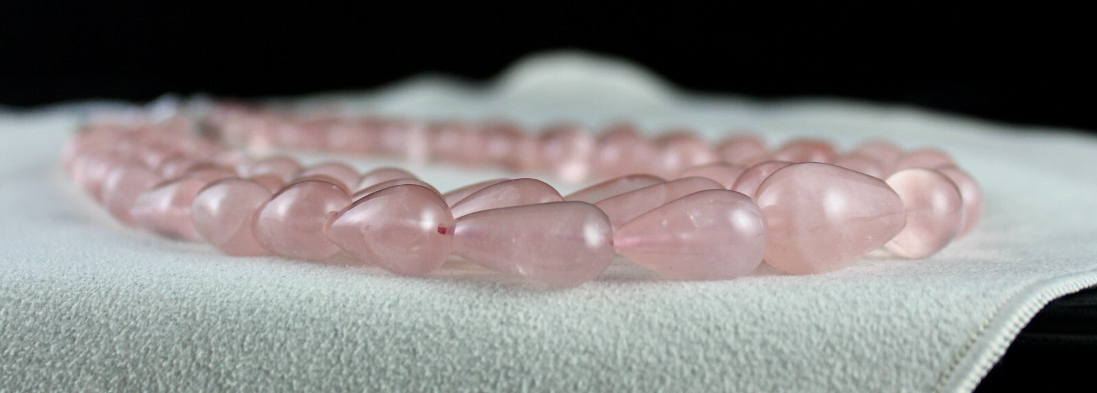 Natural 920 Cts Rose Quartz Beads Drops Cabochon Gemstone Necklace For Women