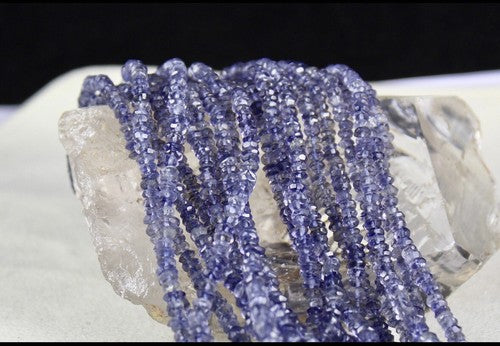 Natural Iolite Faceted Round Beads Blue Necklace 560 Ct Gemstone Fashion