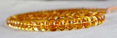 Certified Natural Yellow Citrine 3l 994ct Beads Round Gemstone Necklace