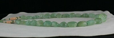 Certified Vintage Natural Emerald Carved 582 Ct Oval 25mm Rare Gemstone Necklace