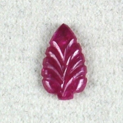 Old Natural No Heat Ruby Carved Leaves 2.07ct Gemstone Ring Pendant