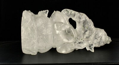 Certified Natural Rock Crystal Quartz 32925 Ct 11" Lord Ganesha Statue Decor