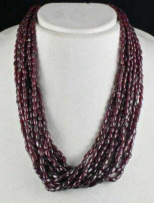 Exclusive Natural Red Garnet Beads 1135 Ct Sterling Silver Fancy 12 L Necklace
