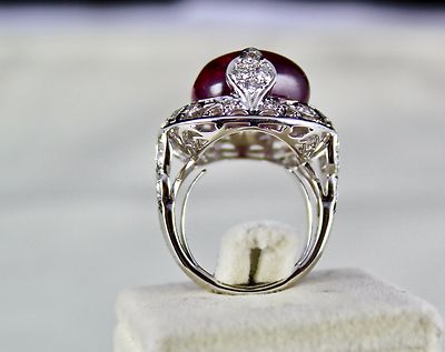 Certified Classic Natural Rubellite Pink Tourmaline Diamond 18k Gold Ring