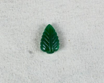Zambia Natural Emerald Carved Leaf Gemstone 3.71 Ct Certified For Ring Pendant