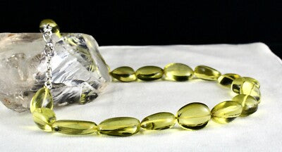 Certified Natural Green Gold Lemon Quartz Necklace 26mm 712 Carats For Women