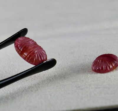Natural Pink Tourmaline Rubellite 21.26ct Carved Gemstone For Earrings