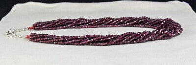 Natural Garnet 4mm Faceted Round Beaded Necklace 9 L 659ct Red Fashion Jewelry