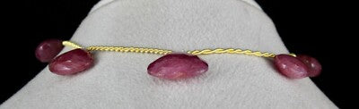 Certified Natural Ruby Beads Faceted Heart Drops 5 Pcs 118ct Gemstone Hanging