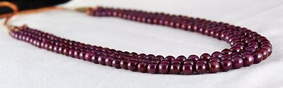 Certified Natural Red Ruby Necklace 638ct Round Beads Precious Gemstone 3l