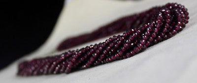 Natural Garnet Faceted Round Beads Necklace 14 L 4mm 782 Ct Red Gemstone Party