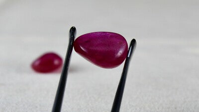 Certified Burmese Ruby Cabochon 18.18ct Gemstone Pair Earring Sterling Silver