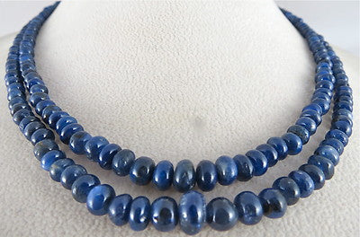 Certified Natural Unheated Blue Sapphire Necklace 269 Ct Gemstone Beads, Wedding