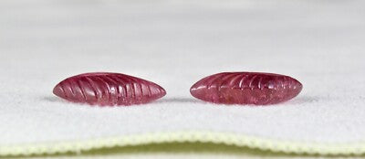 Natural Pink Tourmaline Carved Leaves Gemstone For Earring Design 21.63 Ct