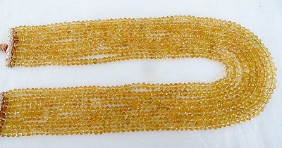 Certified Natural Citrine Faceted Beads Round Necklace 885 Ct Gemstone String