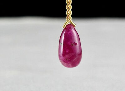 Certified Natural Untreated Burmese Ruby 9ct Drops Gemstone Pendant