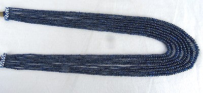 Certified Natural Blue Sapphire 405 Ct Beads Round Vintage Necklace