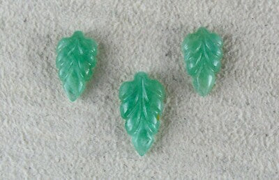 Natural Colombian Emerald Carved Leaf 3 Pcs 4.48 Ct Gemstone Designing