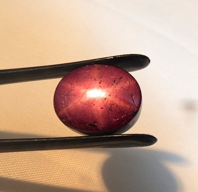 Certified Natural 6 Line Star Ruby 11.90ct Oval Cabochon Gem For Ring, Pendant