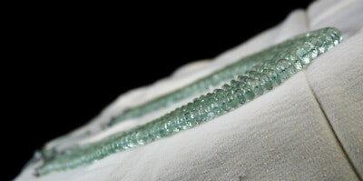 Certified Green Amethyst Necklace 939 Ct Faceted Round Beads Elegant For Women