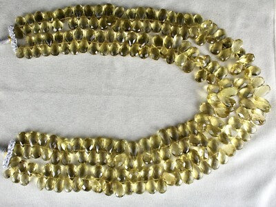 Certified Natural Lemon Quartz Beads 1502 Ct Tear Drops Gemstone Necklace