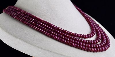 Certified Natural Untreated Ruby 882 Ct Round Gemstone Beaded Necklace For Women